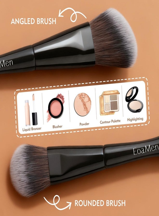 EoaMen Blush Brush, Dual-Ended Foundation Makeup Brush for Contouring, Blending, and Bronzing(Angled & Round), Angled Contoured for Flawless Face Foundation, Vegan & Cruelty-Free - Image 5